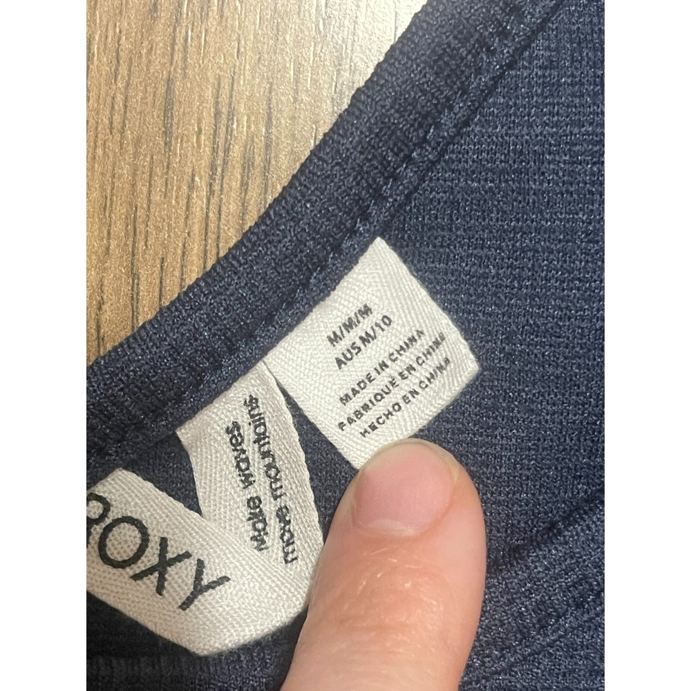 Ladies' Navy Ribbed Crop Tank Top - Roxy - Picture 4 of 10